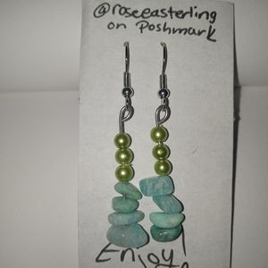 Handmade crystal earrings. Dangle